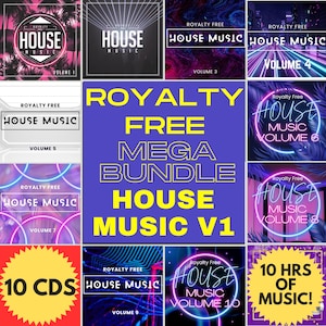 Royalty-Free House Music 10-CD Mega Bundle | No PRS/PPL Fees | Commercial Business Background Music | 10 Hours+