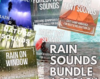 MP3 Rain Sounds Bundle - 6-disc pack for sleep, relaxation, meditation & stress