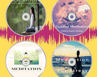 Conjunto de CD de meditación guiada: 4 discos para aliviar el estrés y controlar la ansiedad