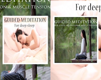 Meditación guiada MP3 x 2 Meditaciones para el estrés y la ansiedad, relajación e insomnio