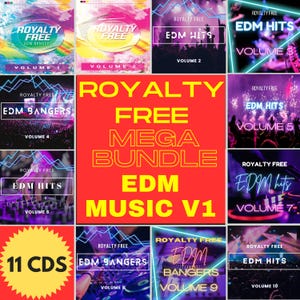 Royalty-Free EDM Music 11-Cd Mega Bundle | No PRS/PPL Fees | Festival Club Dance Tracks | 11 Hours+
