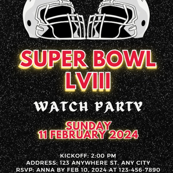 Kansas City Swifties Super Bowl watch party invites