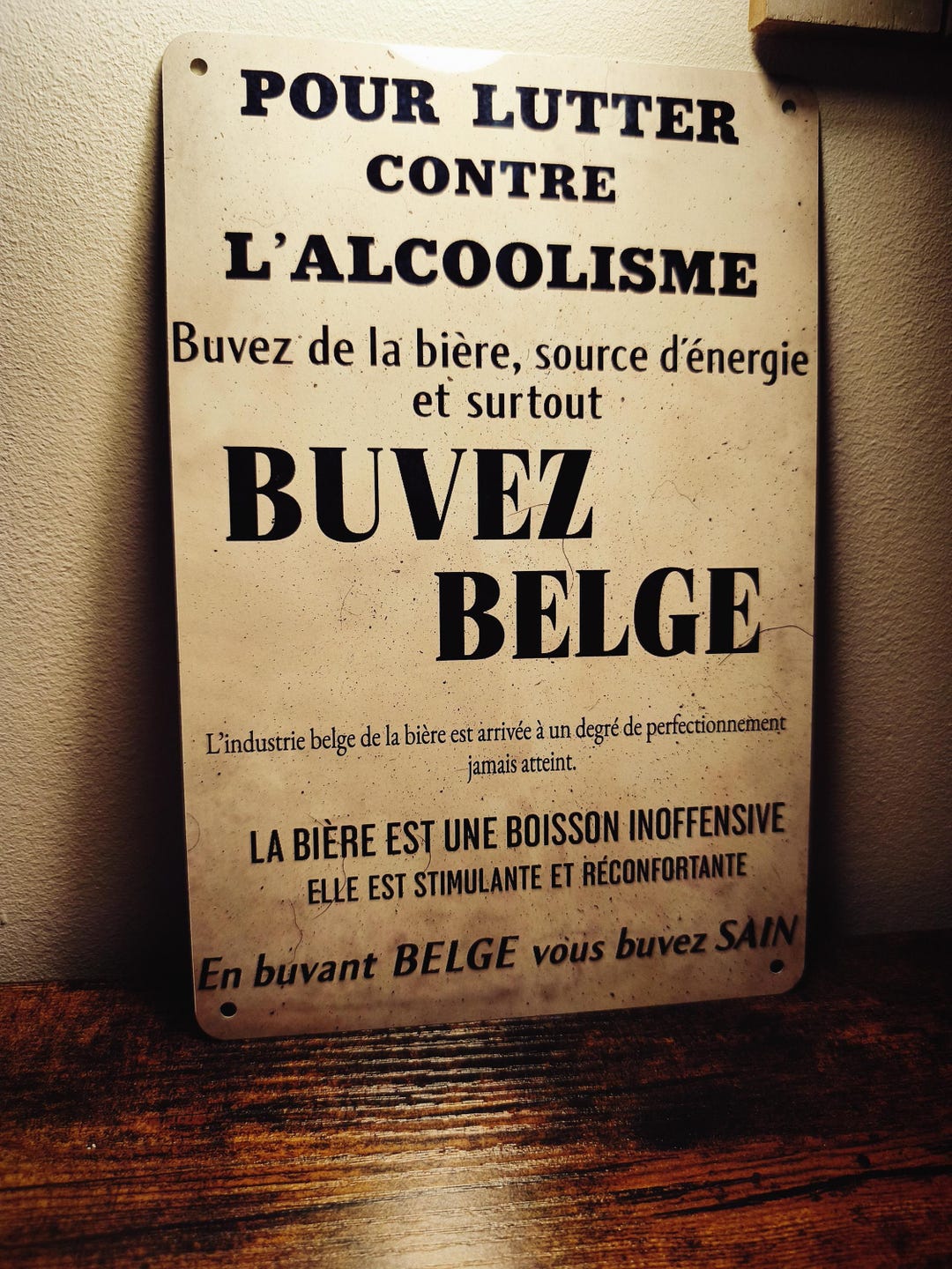 Vintage Metal Sign “drink Belgian” – Retro Belgian Humour - Etsy