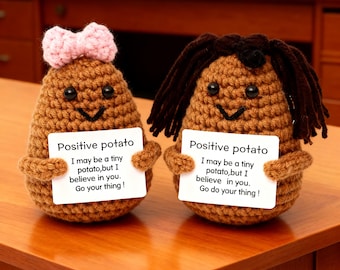 Krujecnt Peluches De Légumes Positifs Au Crochet, Peluche De Patate De