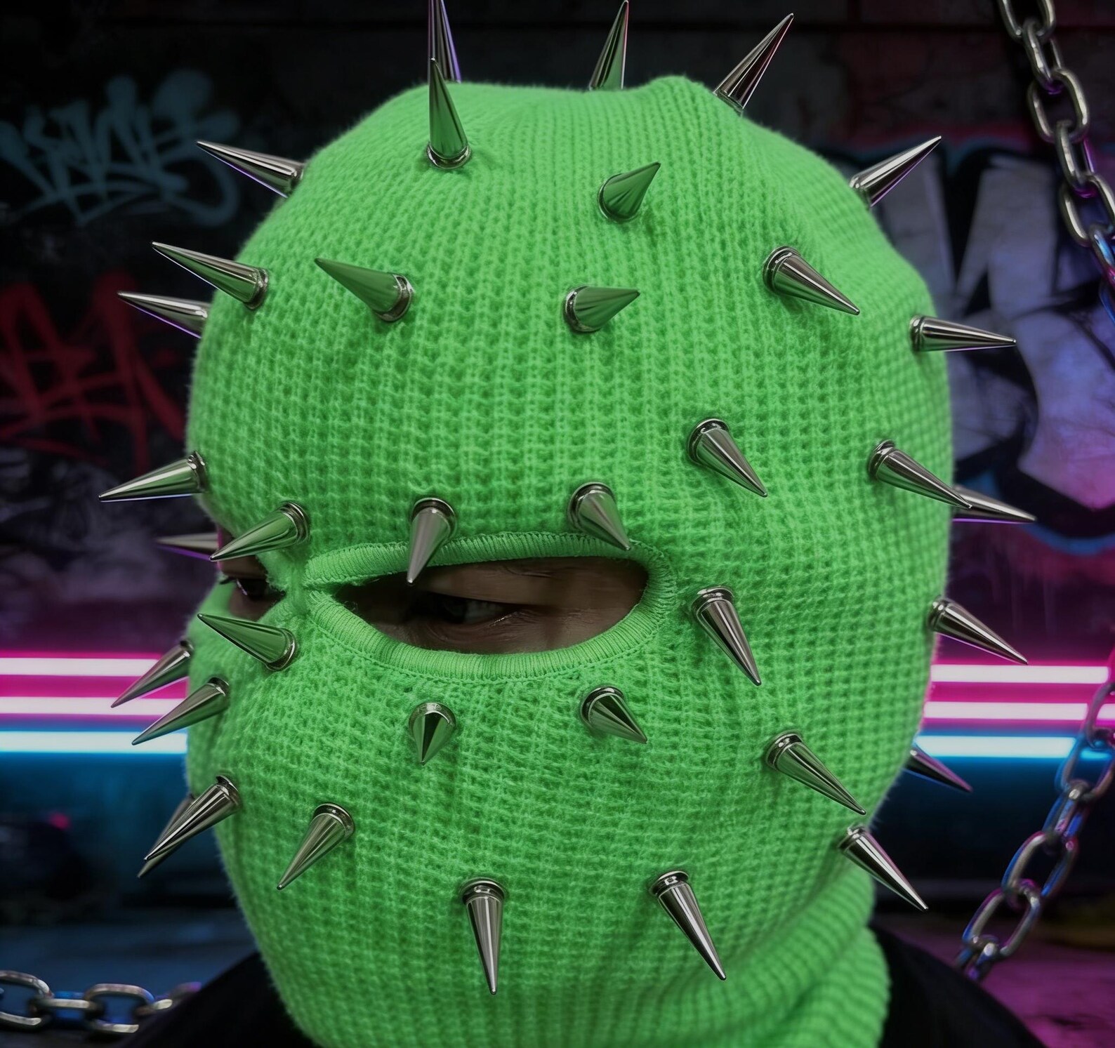 Balclava Rave Spiked Balaclava Mask • Studded Full Face Ski Mask • Streetwear Rave ...