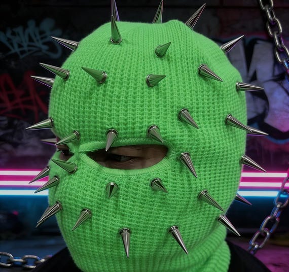 Spiked Balaclava Mask • Studded Full Face Ski Mask • Streetwear