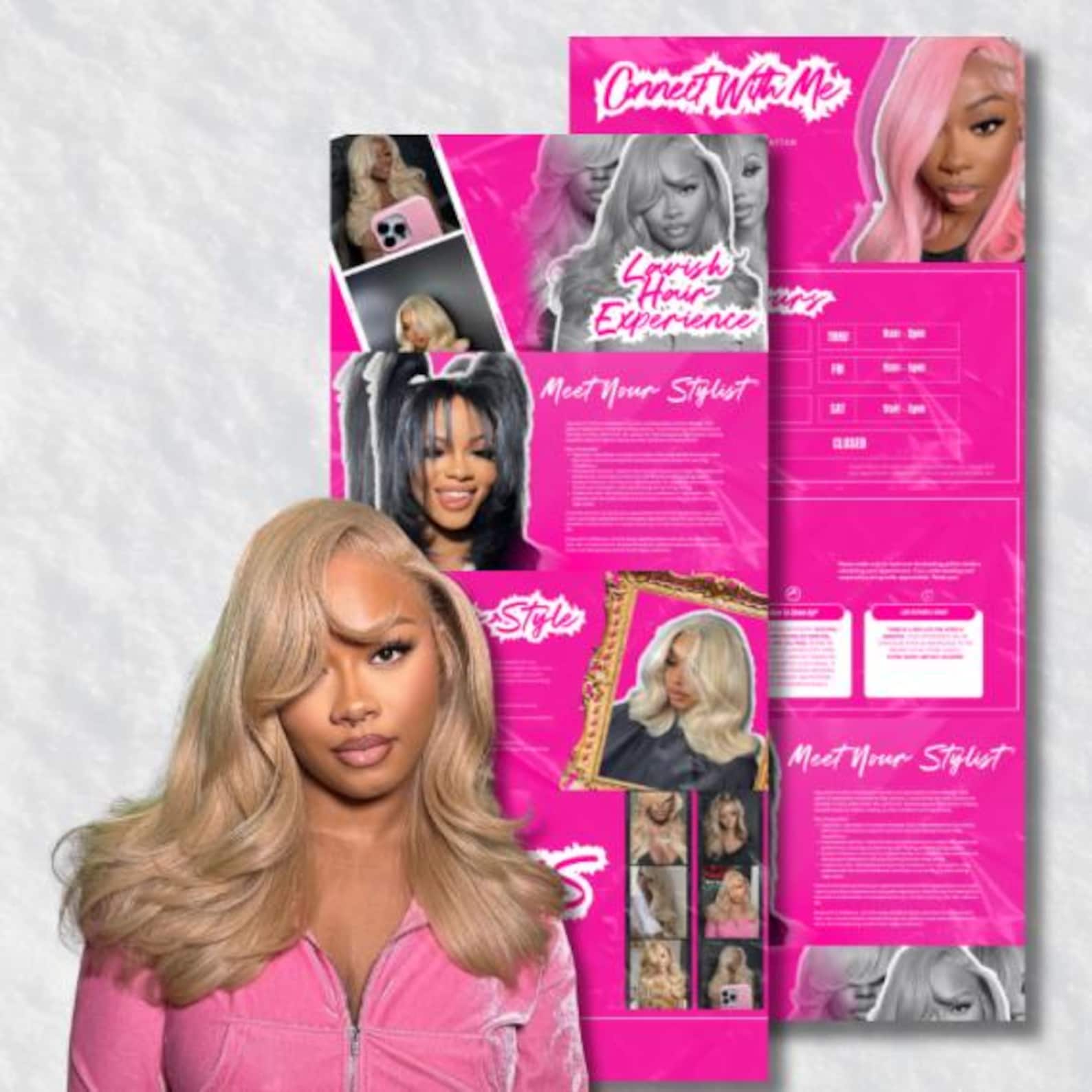Editable Pink Barbie Style Acuity Website Templates | Canva Templates ...