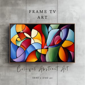 Abstract Frame TV Art Colorful Abstract Art for Samsung Frame TV Art Modern Digital Wall Art for Frame TV Vibrant Color Modern Home Decor