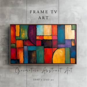 Frame TV Art Colorful Abstract Painting Samsung Frame TV Art Abstract Frame TV Art Geometric Abstract Wall Art Maximalist Wall Art