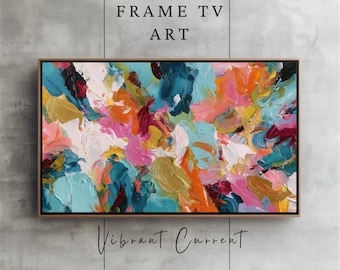 Bold Abstract Frame TV Art Expressionist Samsung Frame TV Art Colorful Impasto Art for Frame TV Modern Vibrant Digital Wall Art Home Decor