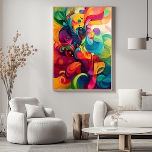 Colorful Abstract Painting Digital Wall Art Vibrant Color Abstract Art Modern Home Wall Decor Modern Art Abstract Printable Poster