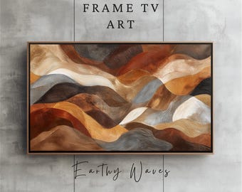 Abstract Frame TV Art Earthy Abstract Wave Art for Samsung Frame TV Modern Neutral Textured Wall Art Modern Digital Wall Art Home Decor