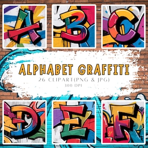 Graffiti Alphabet Clipart 26 Unique Letter Designs in Bold and Vibrant ...