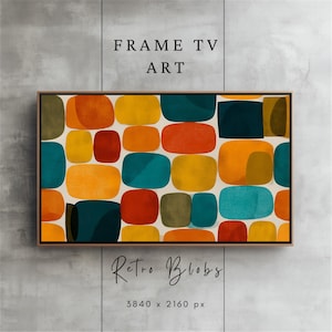 Mid-Century Modern Frame TV Art Geometric Abstract Art for Frame TV Colorful Abstract Samsung Frame TV Art Vintage Style Art Retro Wall Art