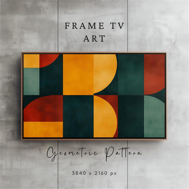 Mid Century Modern Frame TV Art, Abstract Art Samsung Frame TV Art, Bauhaus Art Geometric Wall Art, Abstract Painting TV Frame Art