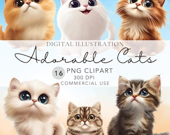 Cat Clipart PNG Kitten Clipart Cartoon Cat Transparent PNG Clipart