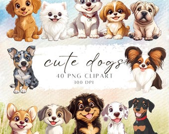 Cute Dog Clipart Commercial Use Dog  Breed Clipart Animal Clipart Dog PNG Cartoon Dog Png Puppy Clipart Dog Sublimation Png Dog Tshirts Png