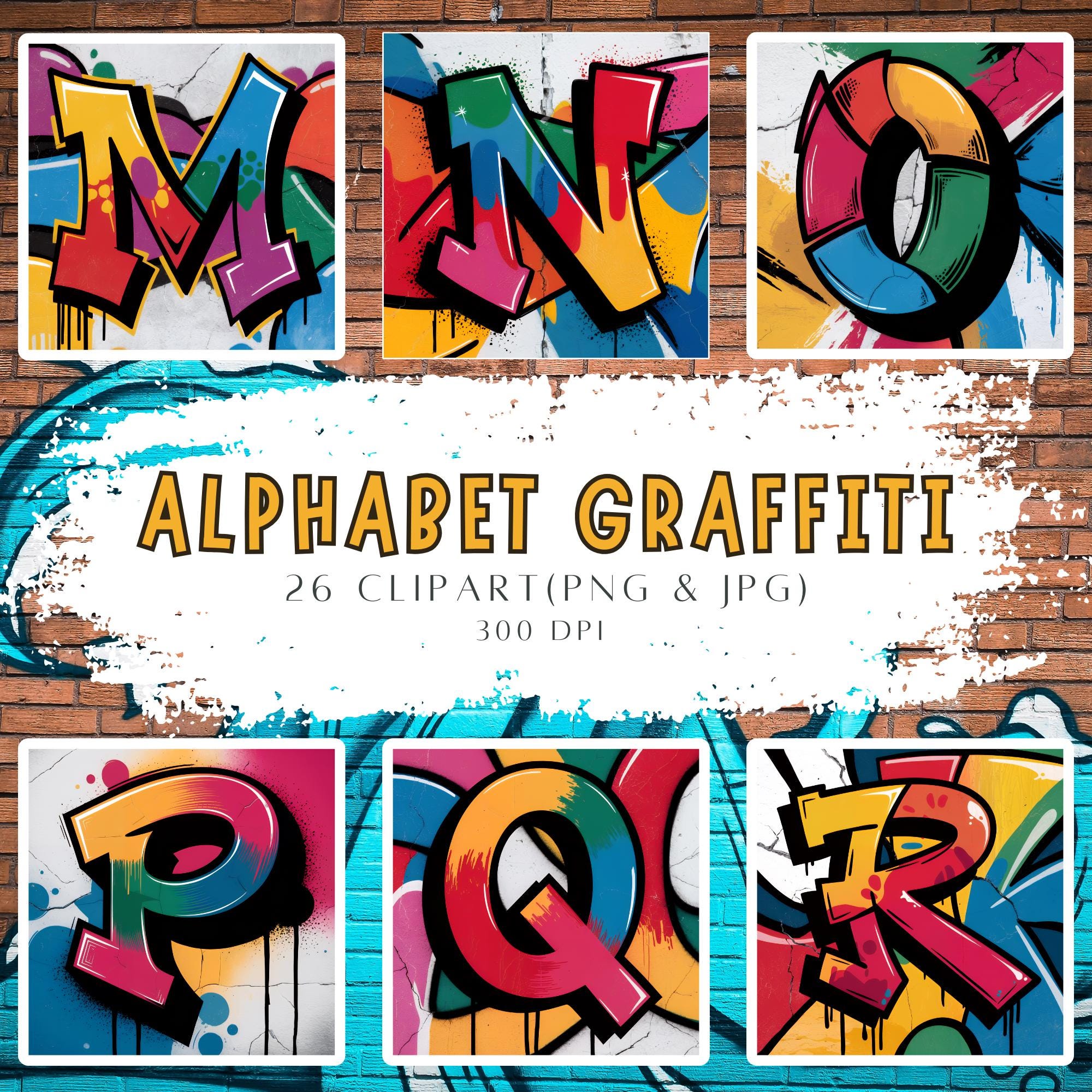 趣味 Graffiti alphabet Graffiti Alphabet Set: Fillable Block Shadow Letters (SVG, PNG