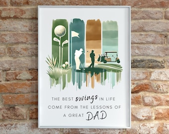 Dad TShirt Design Golf Dad Clipart Transparent PNG Father's Day Printable Wall Art Fathers Day Sublimation Design Golf Shirt Design DTF
