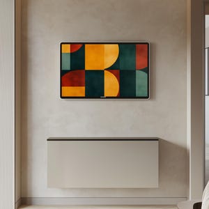 Mid Century Modern Frame TV Art, Abstract Art Samsung Frame TV Art, Bauhaus Art Geometric Wall Art, Abstract Painting TV Frame Art