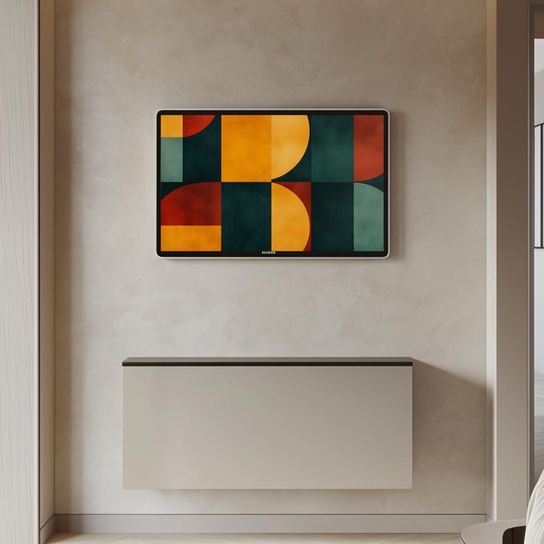 Mid Century Modern Frame TV Art, Abstract Art Samsung Frame TV Art, Bauhaus Art Geometric Wall Art, Abstract Painting TV Frame Art