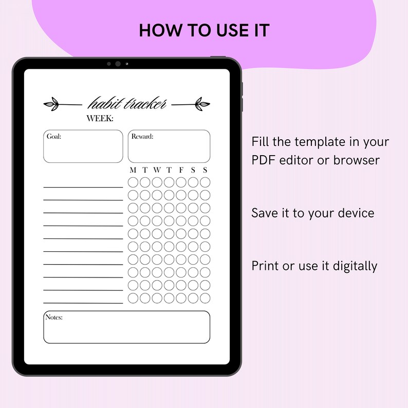 Weekly Habit Tracker: Printable Planner for Consistent Progress Daily ...