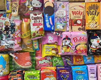 Asian Snack Box/Asian Drinks/Personalization/Free Stickers/Hello Kitty/Exotic Snack/Japanese/Korean /Ramen/Gift/Ramune/Kuromi/Pokemon/Anime