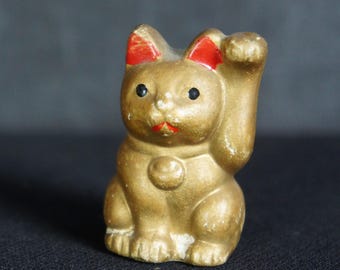 日本製ヴィンテージ招き猫置物 陶器製 幸運のお守り 装飾品 Z1 - Etsy 日本