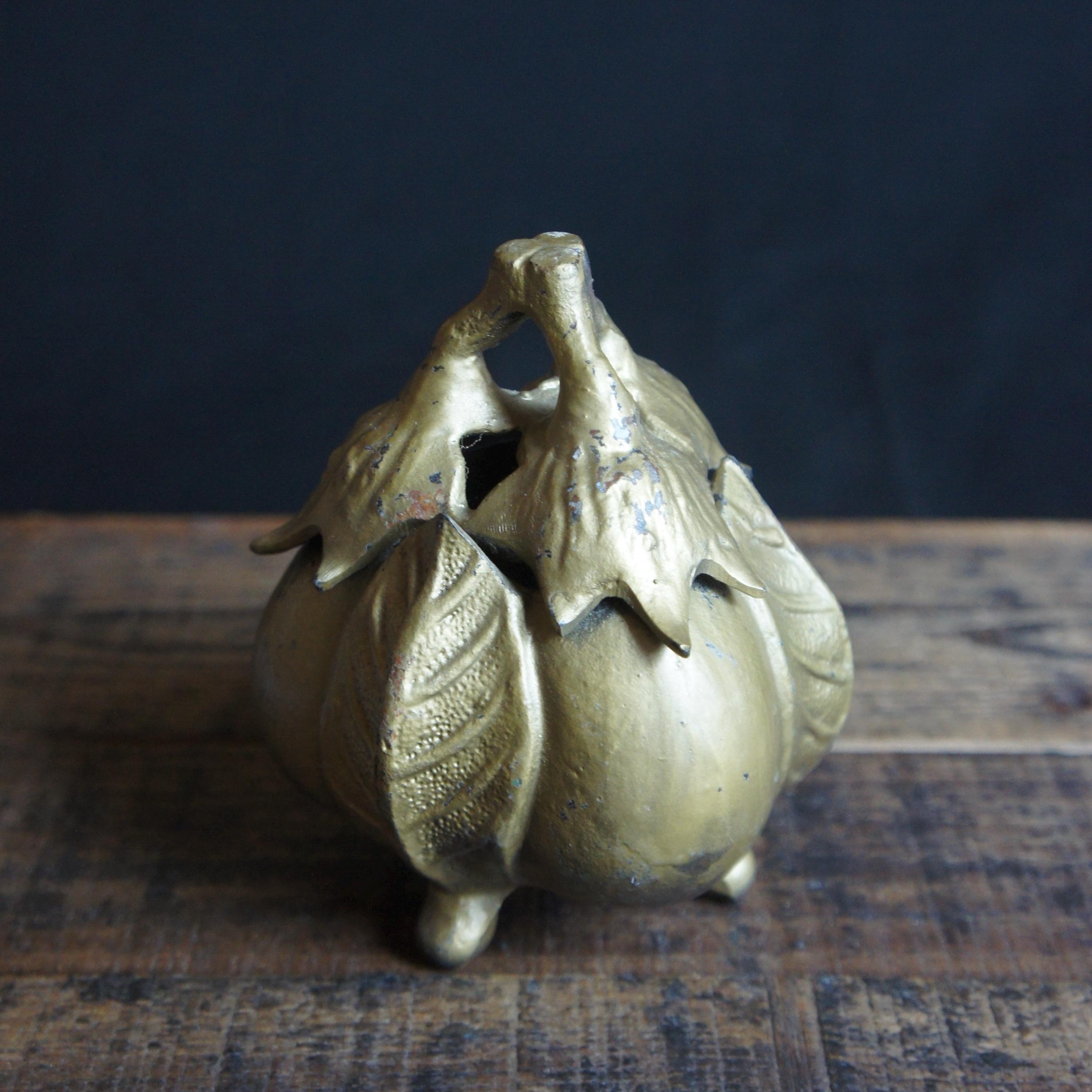 Japan Vintage Iron Incense Burner Koro 1980 Eggplant Shaped
