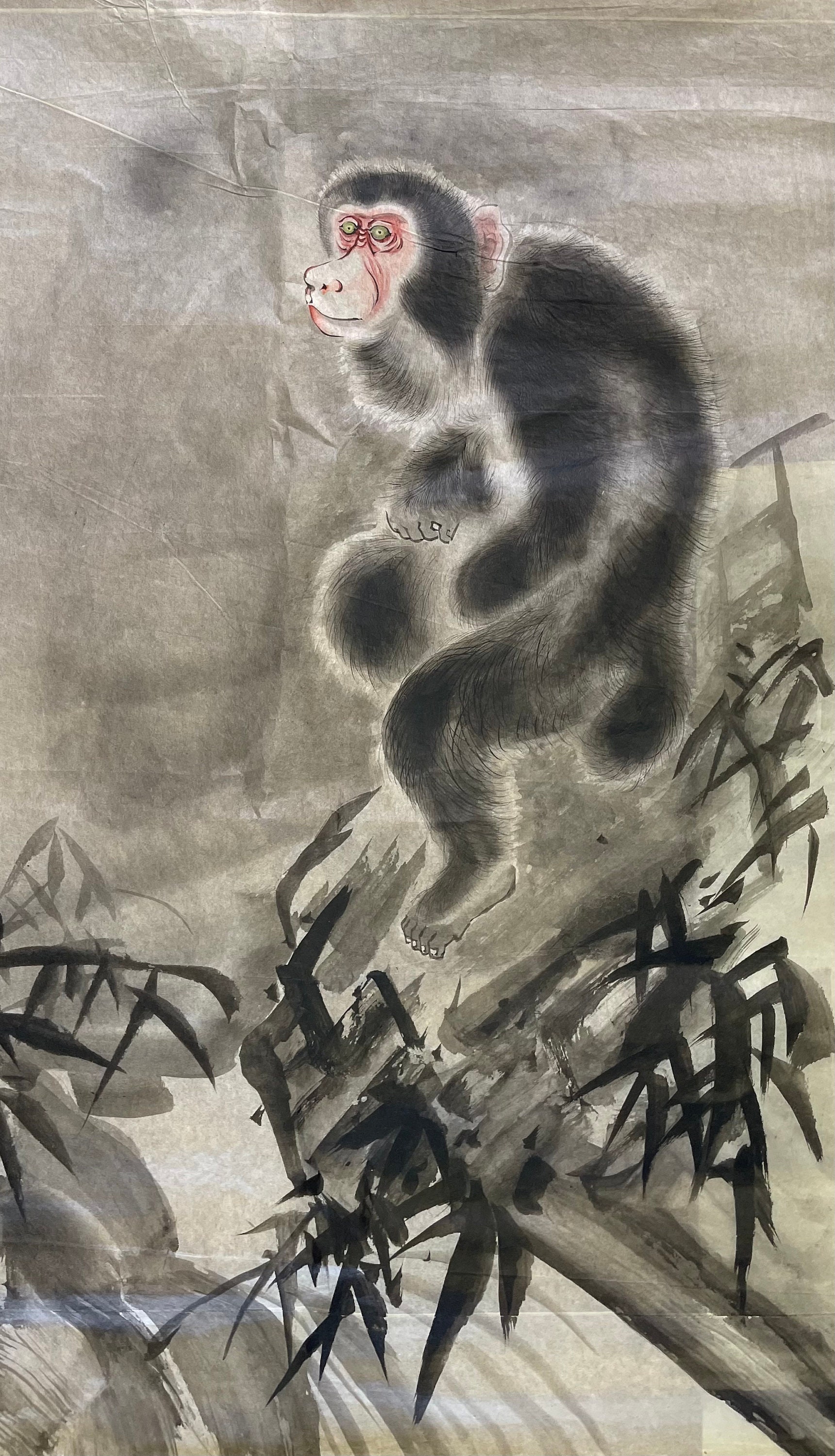 Japan Vintage Ink Sketch Painting Sumie Art 1930 Animal Motif A
