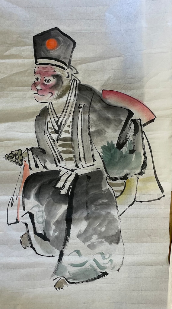 Japan Vintage Sumie Art Ink Sketch Painting 1930 Hand Painting