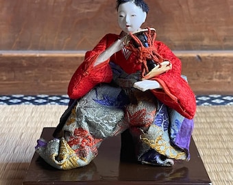 Vintage Japanese Hina Doll, Go-nin Bayashi Drummer, Traditional Japanese Festival Figure A