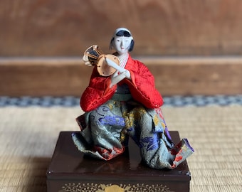 Vintage Japanese Hina Doll, Go-nin Bayashi Drummer, Traditional Japanese Festival Figure B