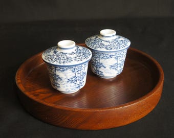 Vintage Sencha-Bon Japanese wood tray lacquer finished 1980