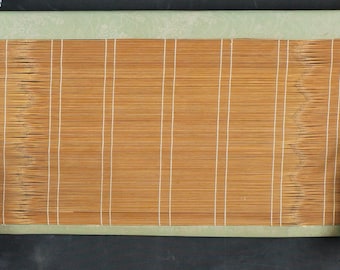 Japan Buddhist vintage temple shrine bamboo scroll Misu hand craft 1970