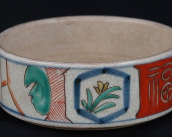 Japan vintage Sushi plate hand made ceramic craft 1930