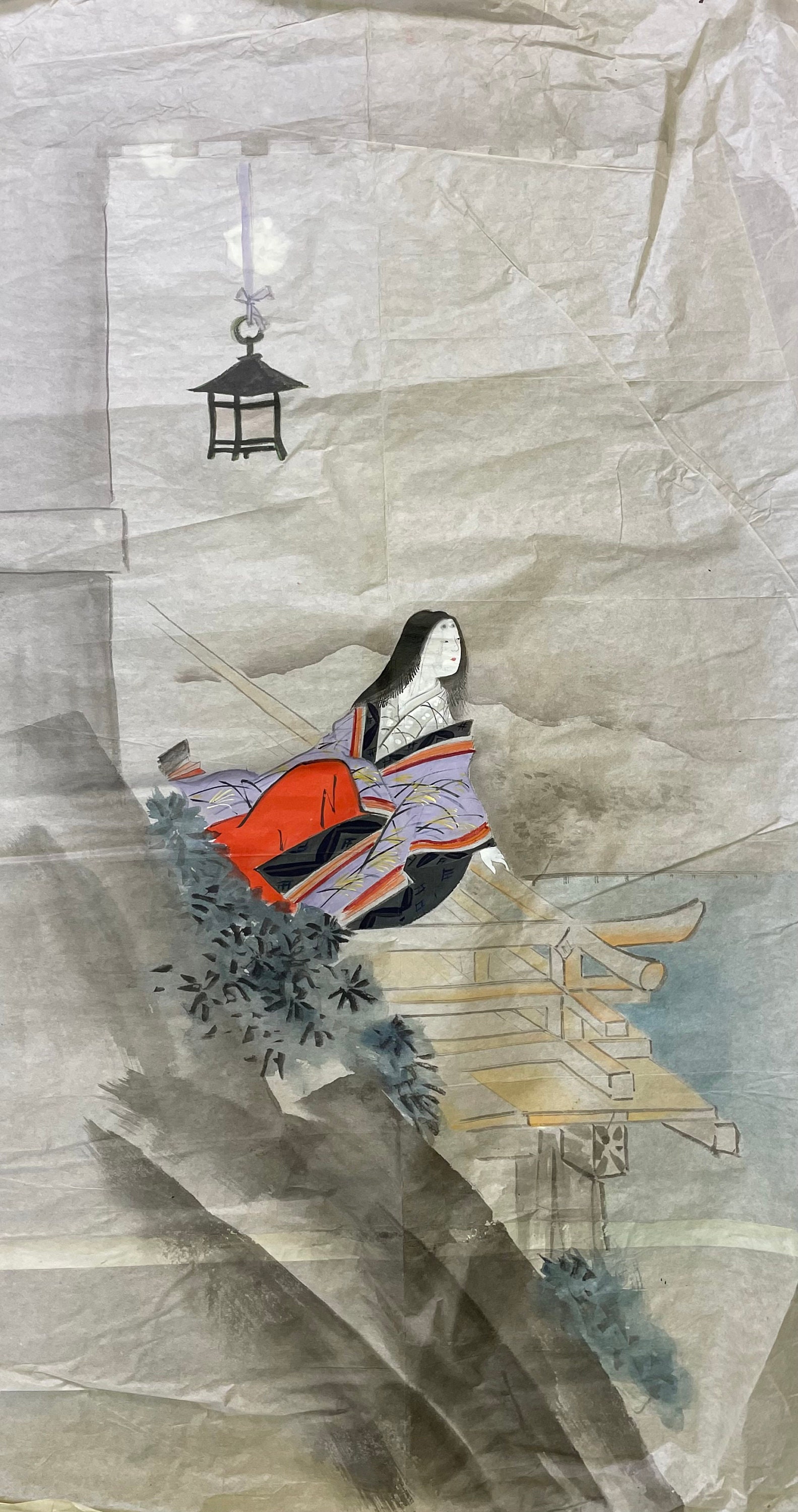 sumie様 Japan Vintage Sumie Art Ink Sketch Painting 1930 Hand Painting