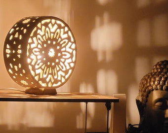 Handmade ceramic mandala lamps. Ambient light for your home.