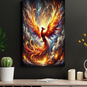 Fiery Phoenix Wall Art - Rebirth and Flame