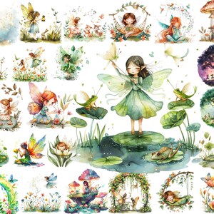 Watercolor Fairy Clipart Bundle: Magical Nursery Decor (Digital Download)