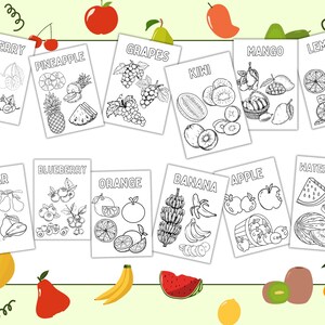 Fruits Coloring Book Pdf Printable,coloring Book,buku Mewarna, Buku