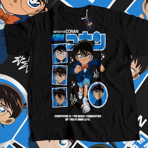 Anime t-shirt, unique anime tee, Vintage 90s Detective Conan shirt, Japanese style tee