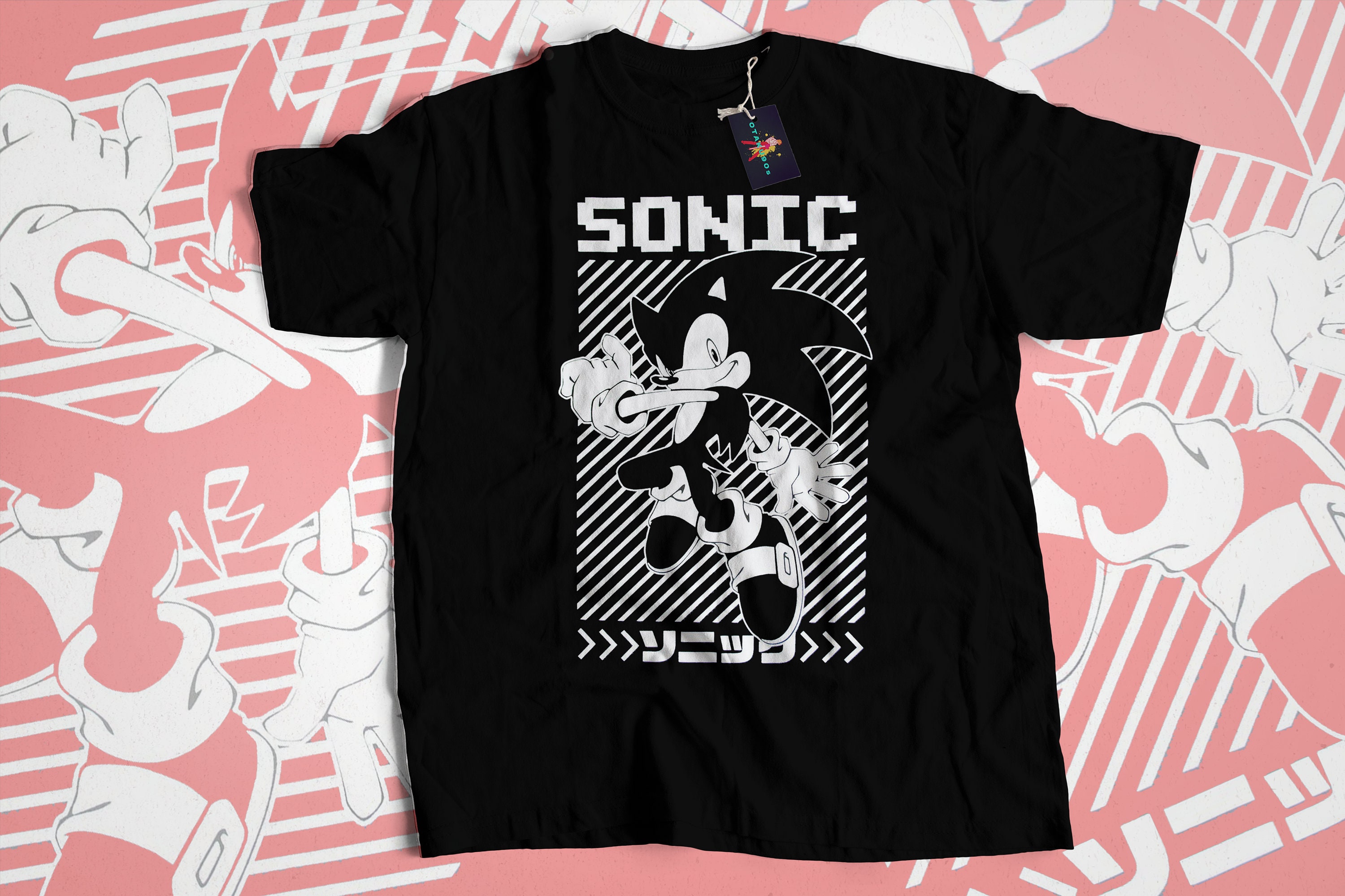 Sonic Shirt Japanese Style, the Hedgehog T-shirt, Sonic Unique Tee