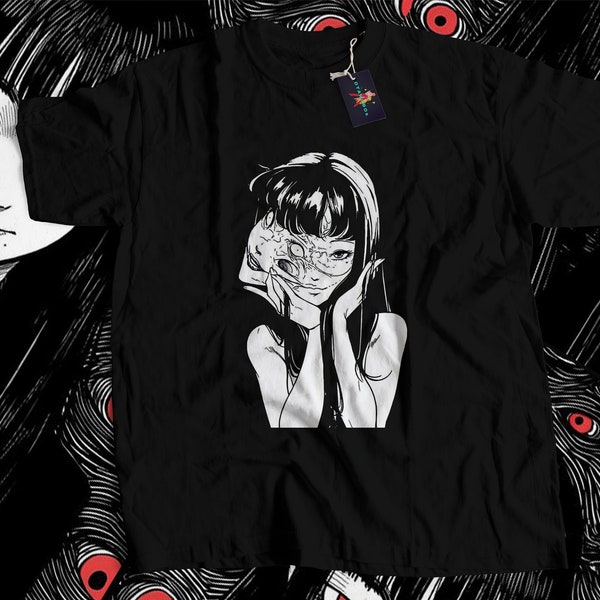 90s Anime Manga Girl T-Shirt, Japanese Horror, Japanese streetwear, Alt Clothes, Anime Aesthetic, Grunge Clothing, Harajuku style, Gore Tee