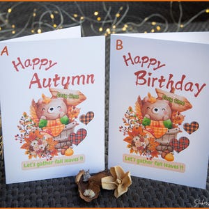Otoño / Tarjetas de felicitación / Papelería / Amigos por correspondencia / Tarjeta de feliz cumpleaños / Tarjeta de feliz otoño