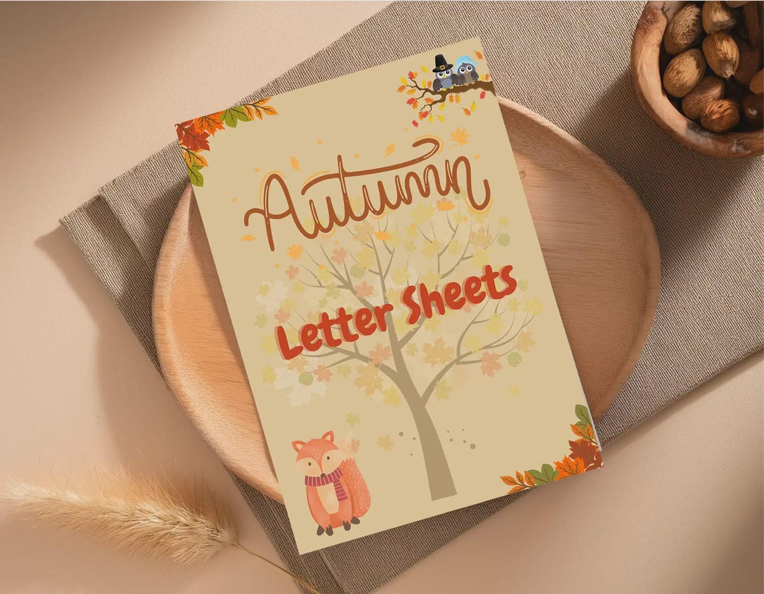 Printable Lettr Template Fall Autumn Printable Letter Sheets, Fall Stationery Set (PDF) - Etsy Canada