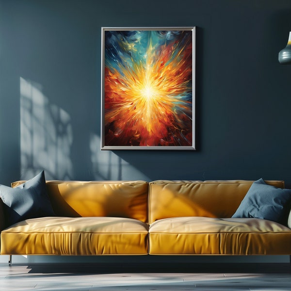 Inner Light Enlightenment Wall Art - Meditative State Oil Painting: Colorful Higher Self Reflection Decor | PRINTABLE Digital Download