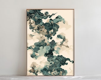 Floral Japandi Wall Art Print - Abstract Wabi Sabi Print - Modern ...