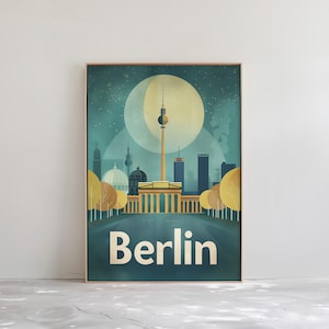 Vintage Berlin Travel Poster - Colorful Berlin Wall Art - Retro Germany Gift | Printable Digital Download