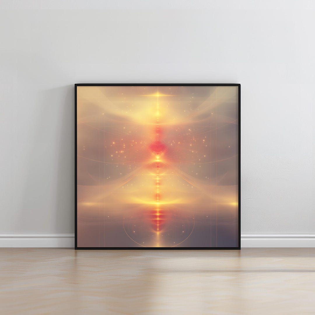 Celestial Gold Sacred Geometry Digital Art – Radiant Mandala Print ...